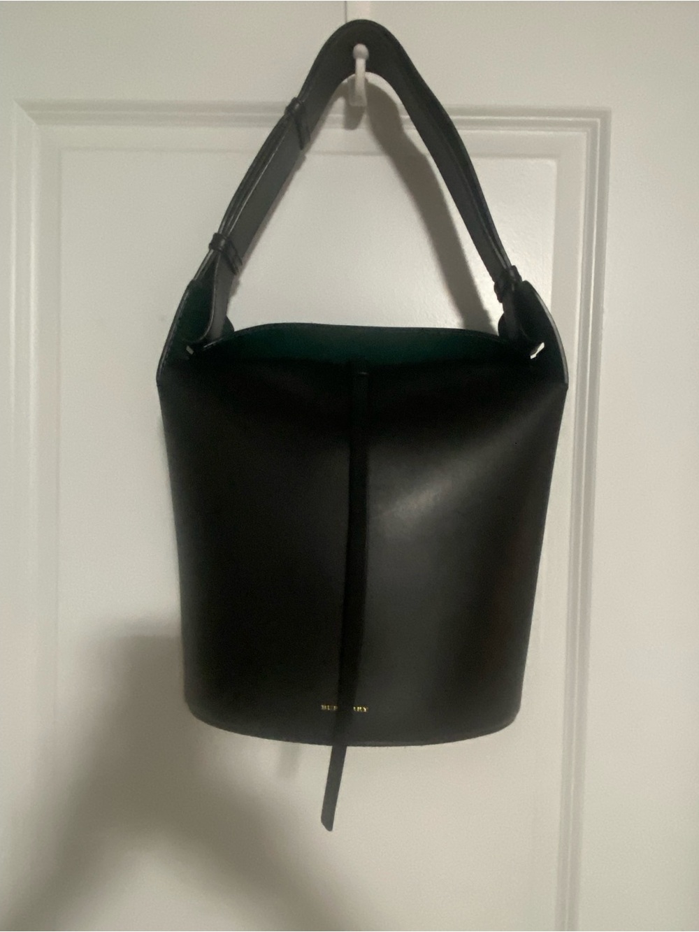 Burberry Black Leather Bucket Shoulder Bag